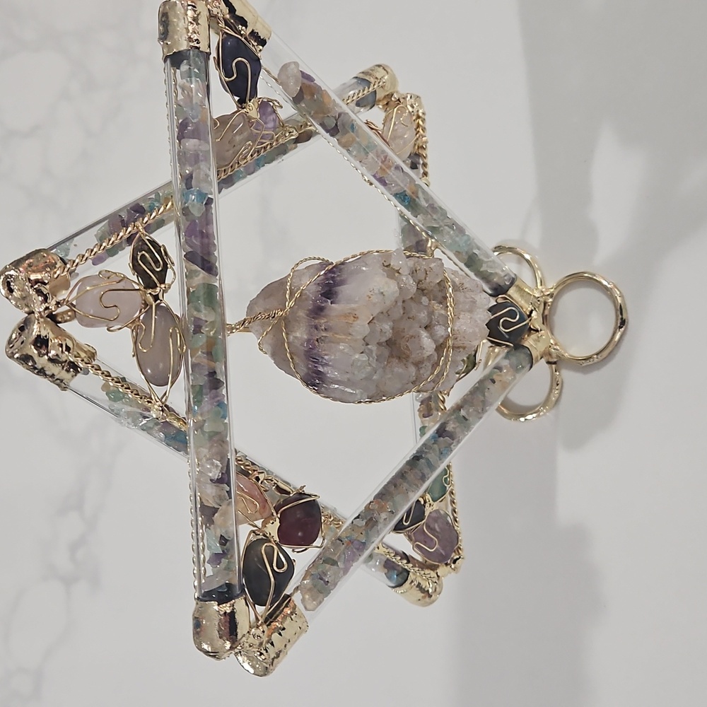 Handmade Star of David Judaica Crystal Decorative Collectible Ornament - Picture 4 of 4